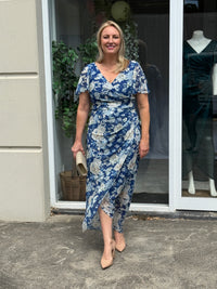 Tracey Azure Blossom Evening Dress