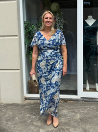 Tracey Azure Blossom Evening Dress