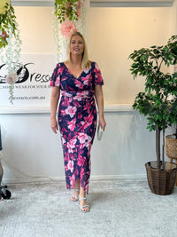 Tracey Hibiscus Evening Dress