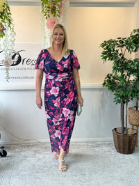 Tracey Hibiscus Evening Dress