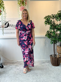 Tracey Hibiscus Evening Dress