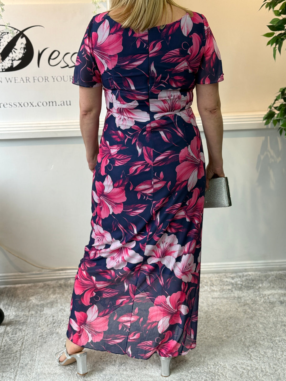 Tracey Hibiscus Evening Dress