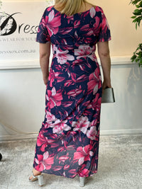 Tracey Hibiscus Evening Dress