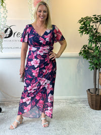 Tracey Hibiscus Evening Dress