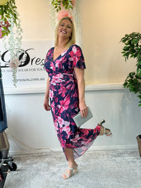 Tracey Hibiscus Evening Dress