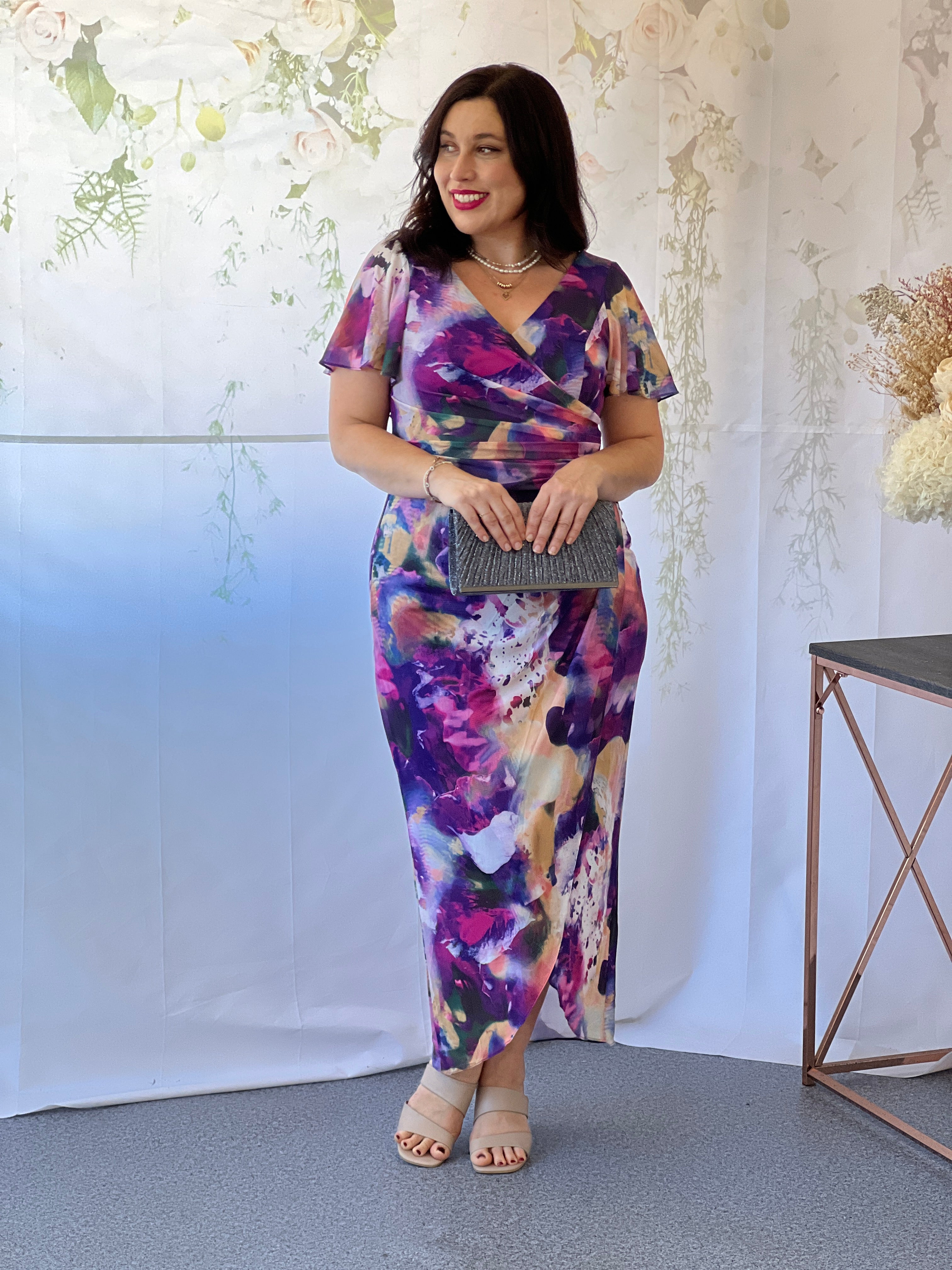 Plus size best sale purple floral dress