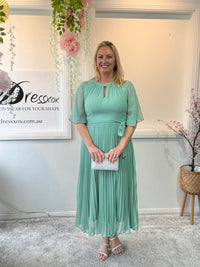 Udella Mint Pleated Dress