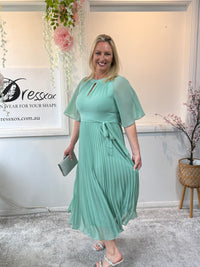 Udella Mint Pleated Dress
