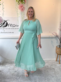 Udella Mint Pleated Dress