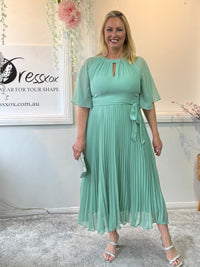 Udella Mint Pleated Dress