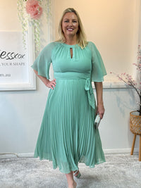 Udella Mint Pleated Dress