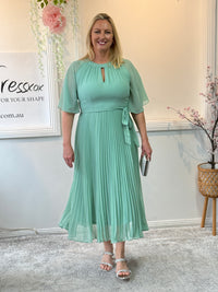 Udella Mint Pleated Dress