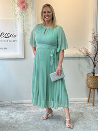Udella Mint Pleated Dress