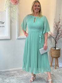 Udella Mint Pleated Dress
