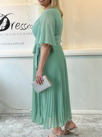 Udella Mint Pleated Dress