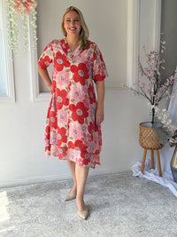 Verona Coral Flower Layering Dress