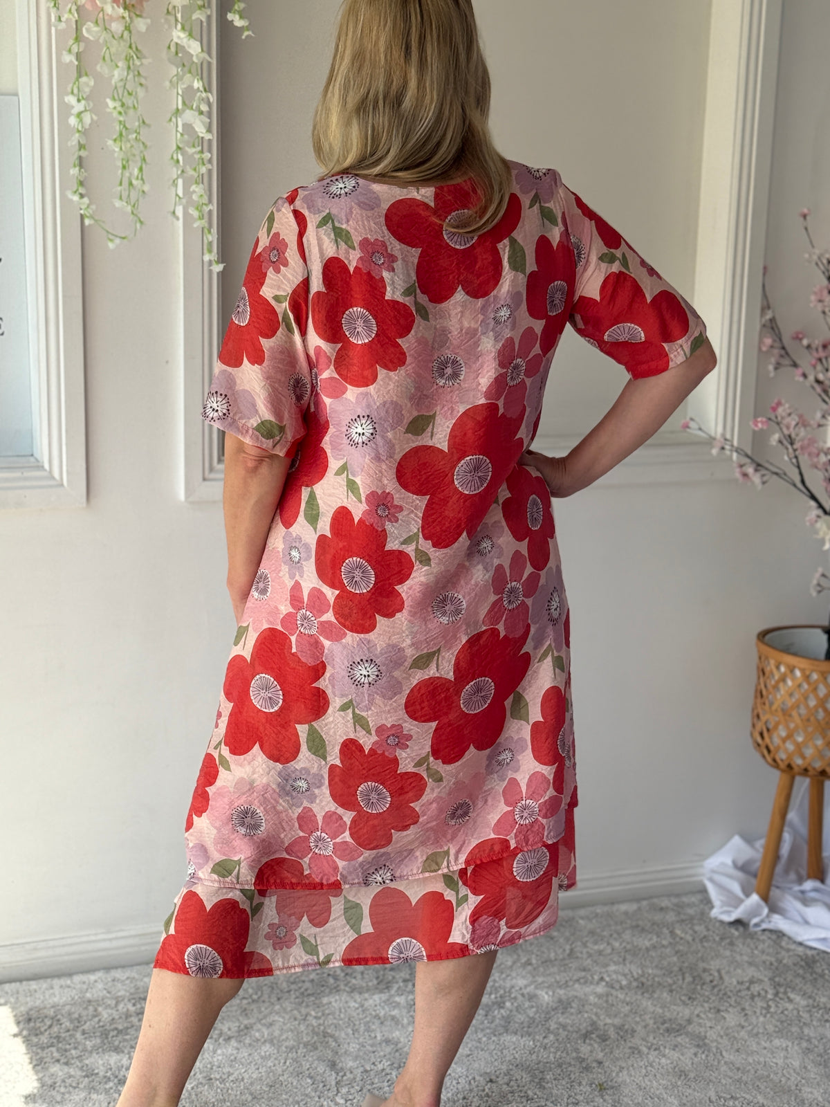 Verona Coral Flower Layering Dress