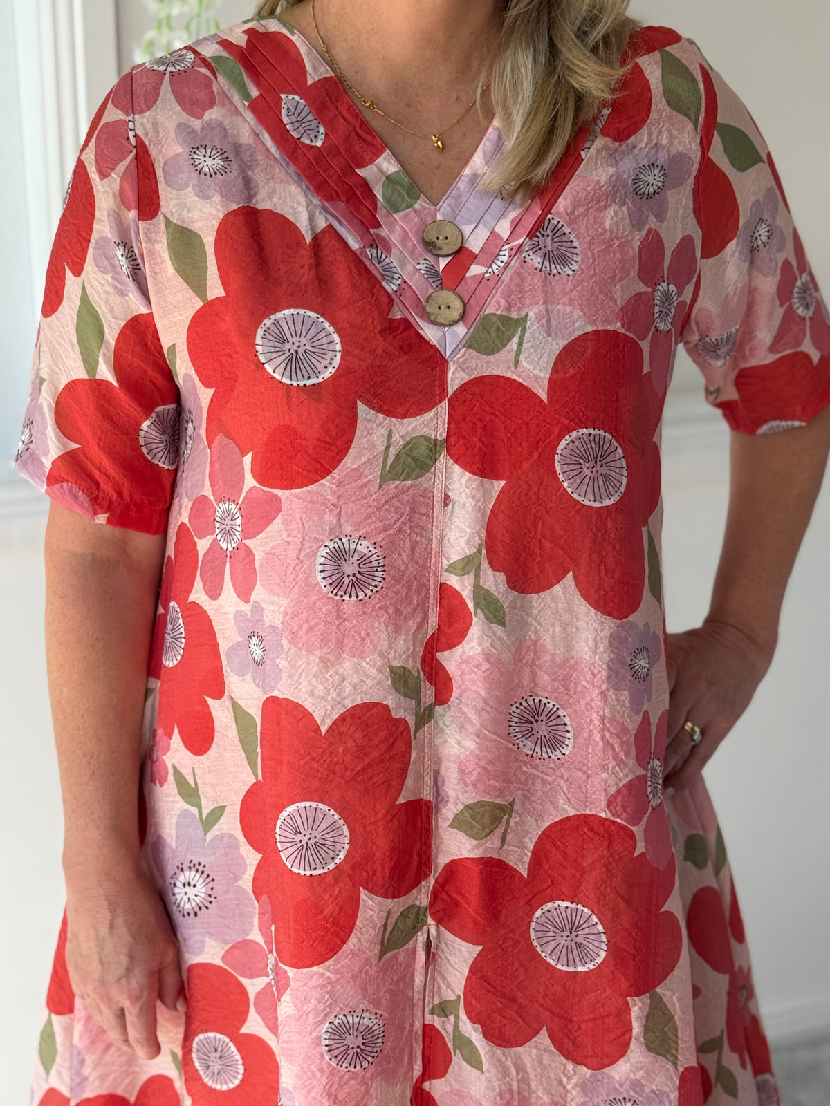 Verona Coral Flower Layering Dress