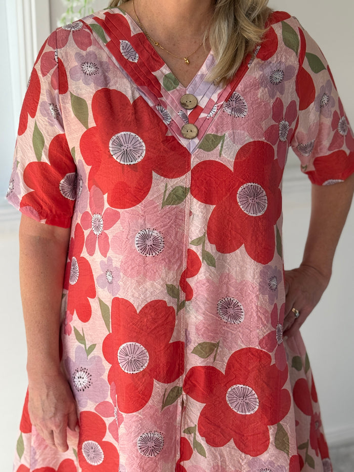 Verona Coral Flower Layering Dress