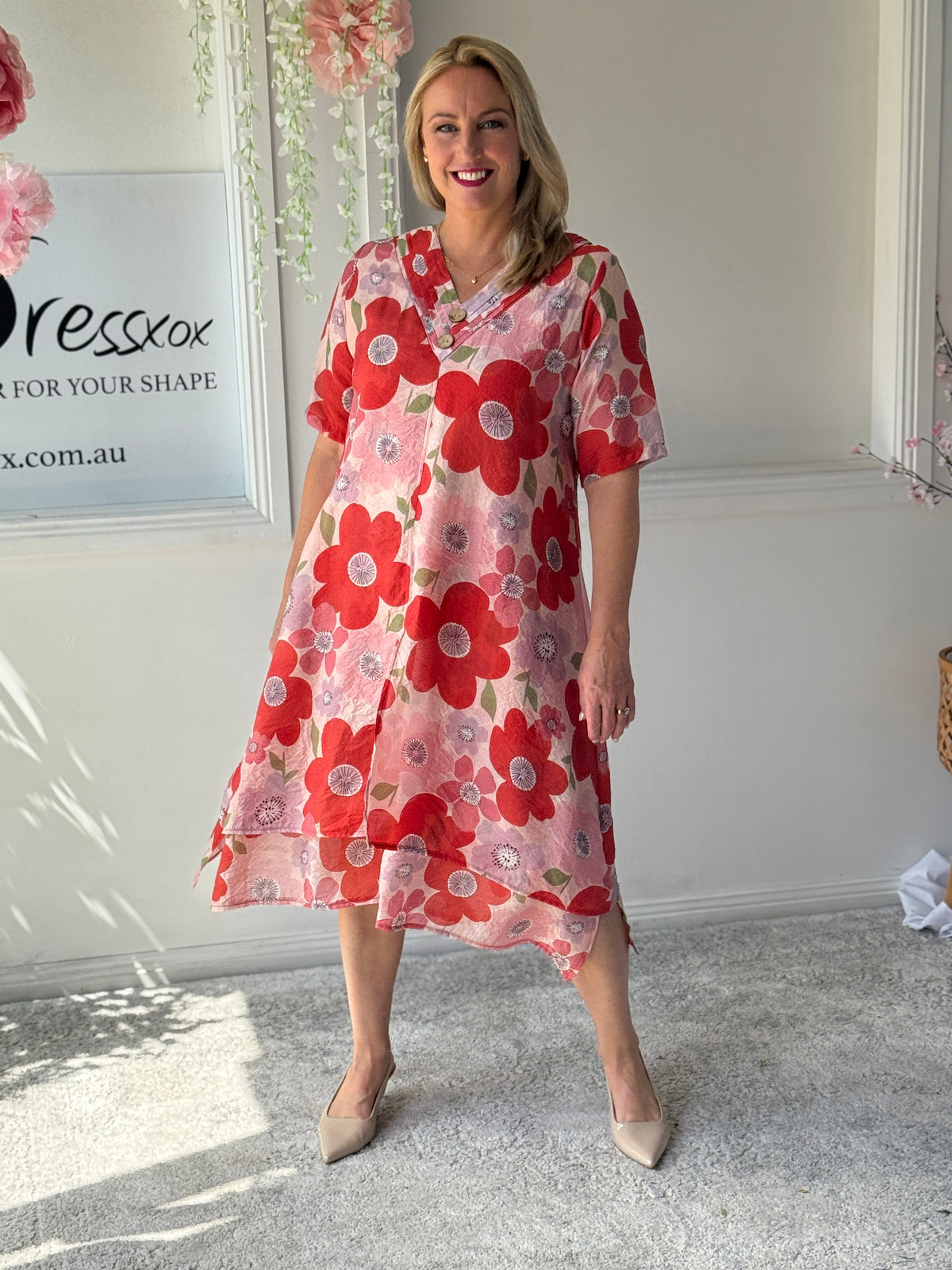 Verona Coral Flower Layering Dress