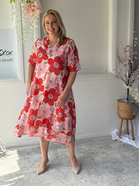 Verona Coral Flower Layering Dress