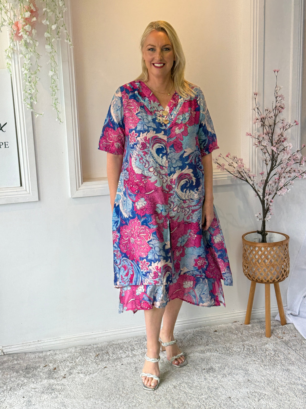 Verona Ocean Floral Layering Dress