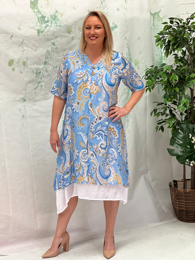 Verona Blue Paisley Layering Dress