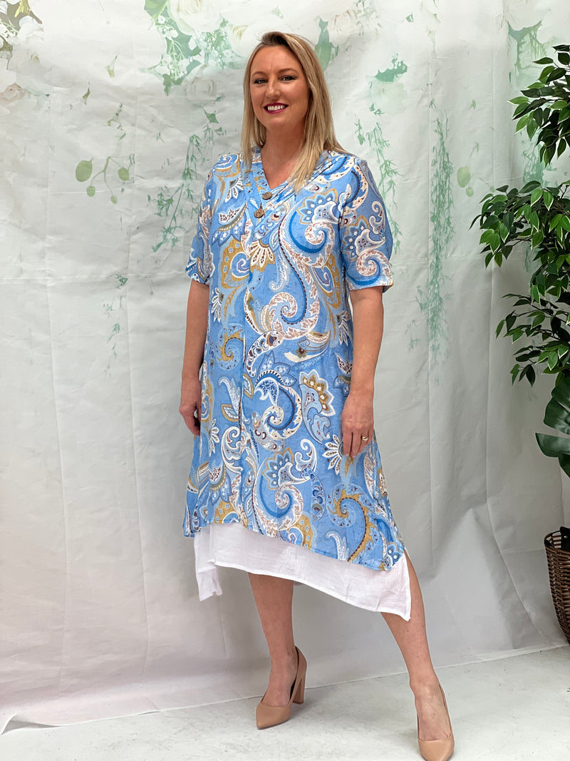 Verona Blue Paisley Layering Dress