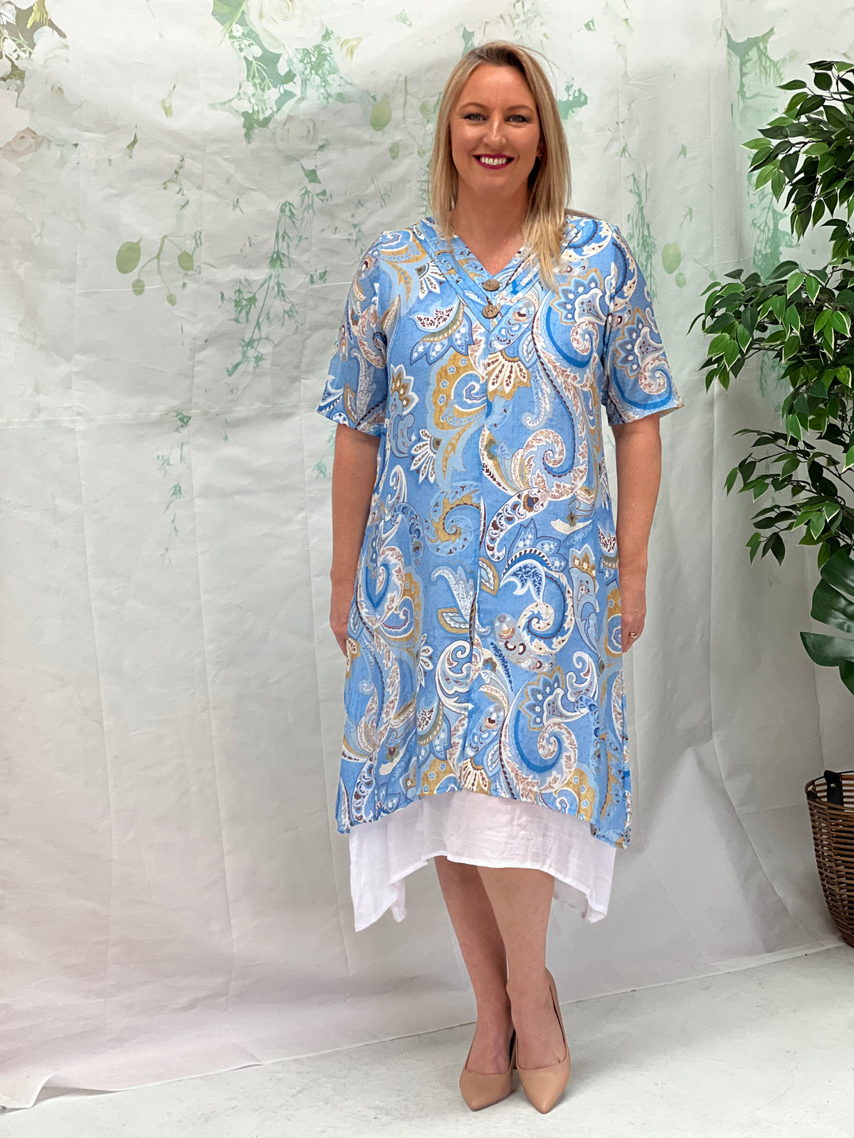 Verona Blue Paisley Layering Dress