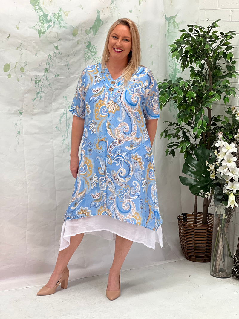 Verona Blue Paisley Layering Dress