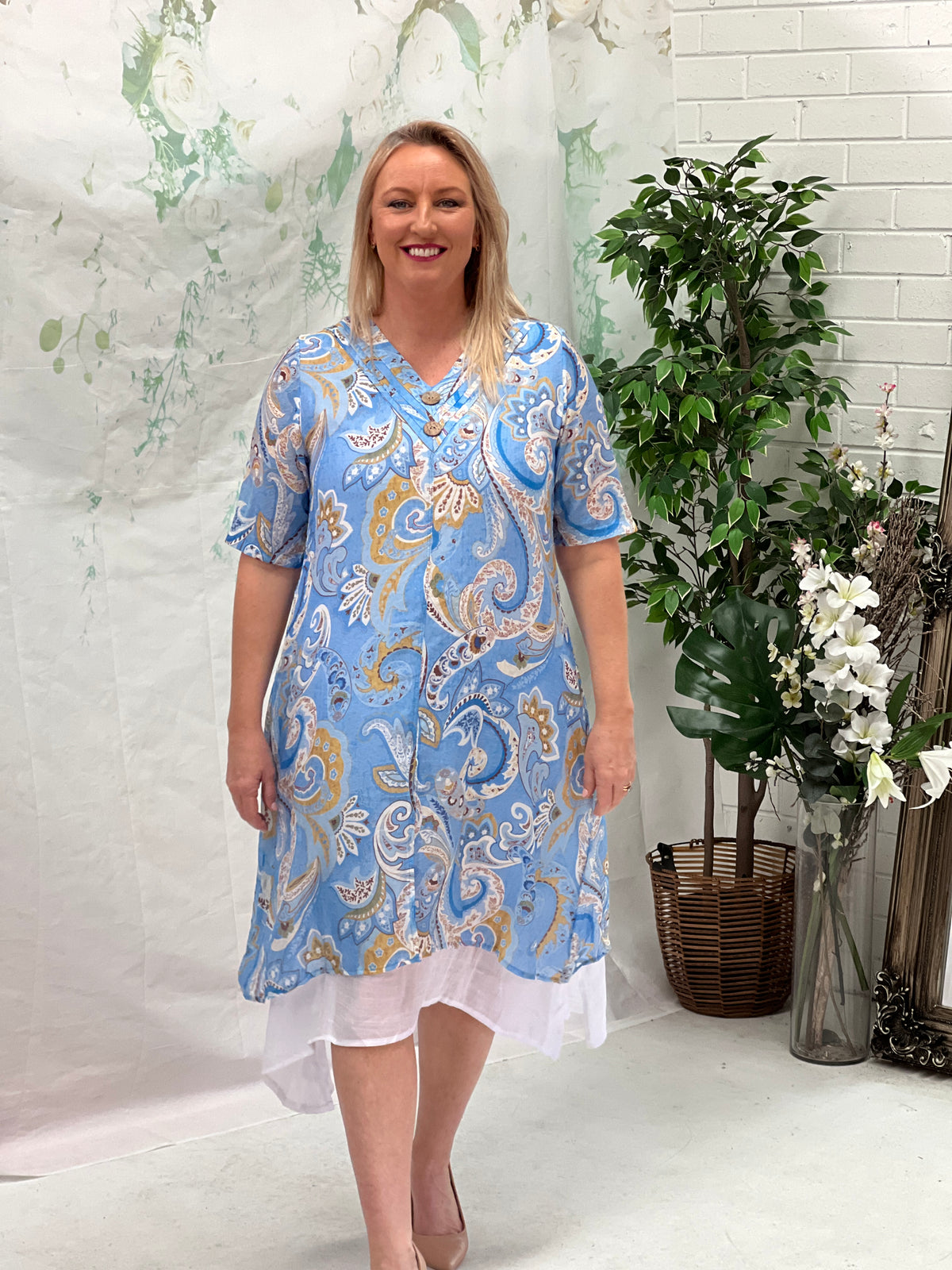 Verona Blue Paisley Layering Dress