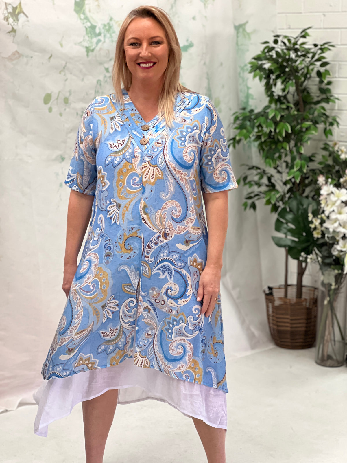 Verona Blue Paisley Layering Dress