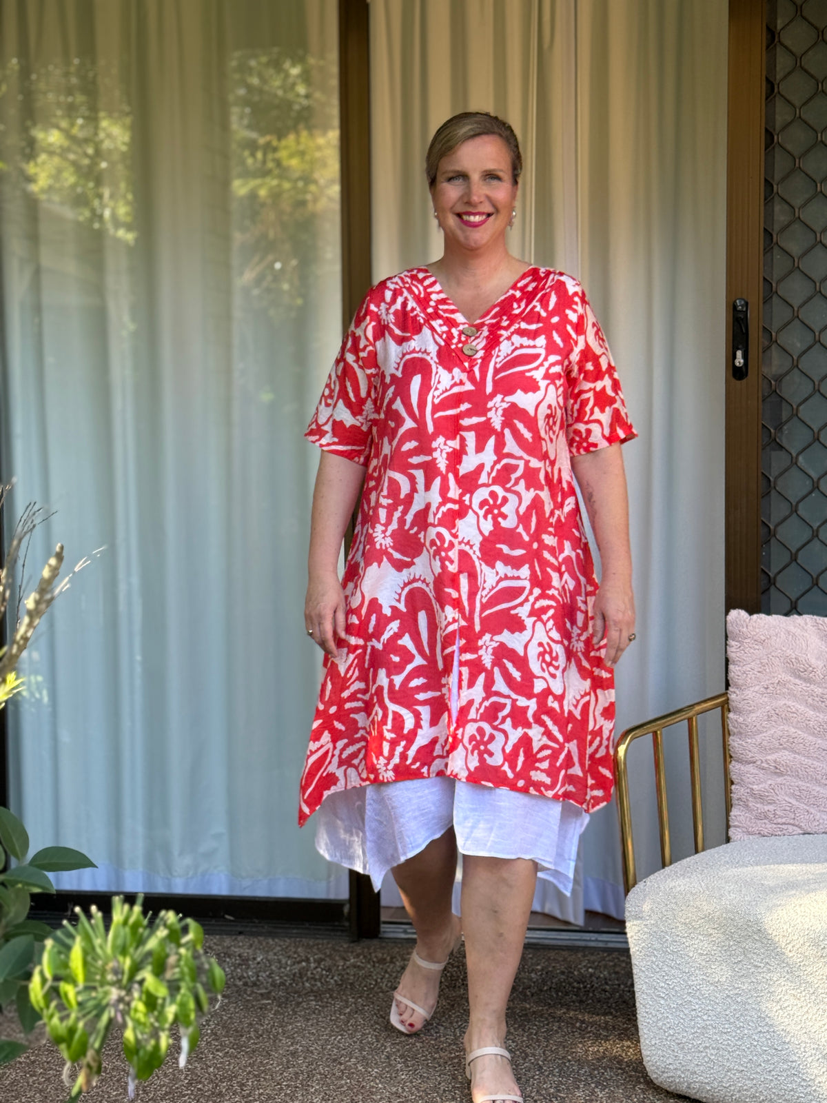 Verona Coral Layering Dress