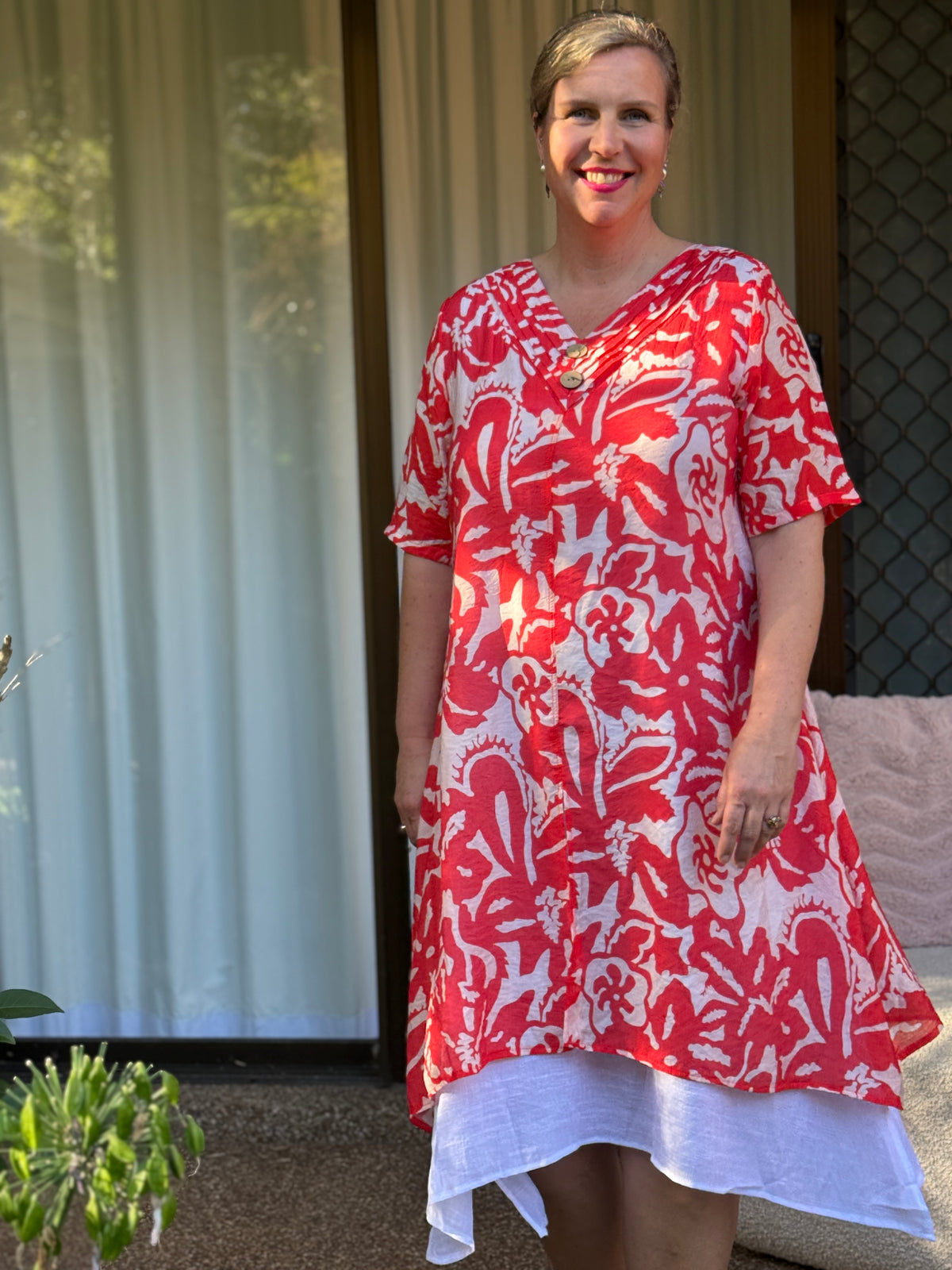 Verona Coral Layering Dress