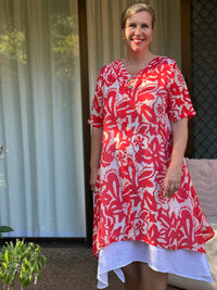 Verona Coral Layering Dress