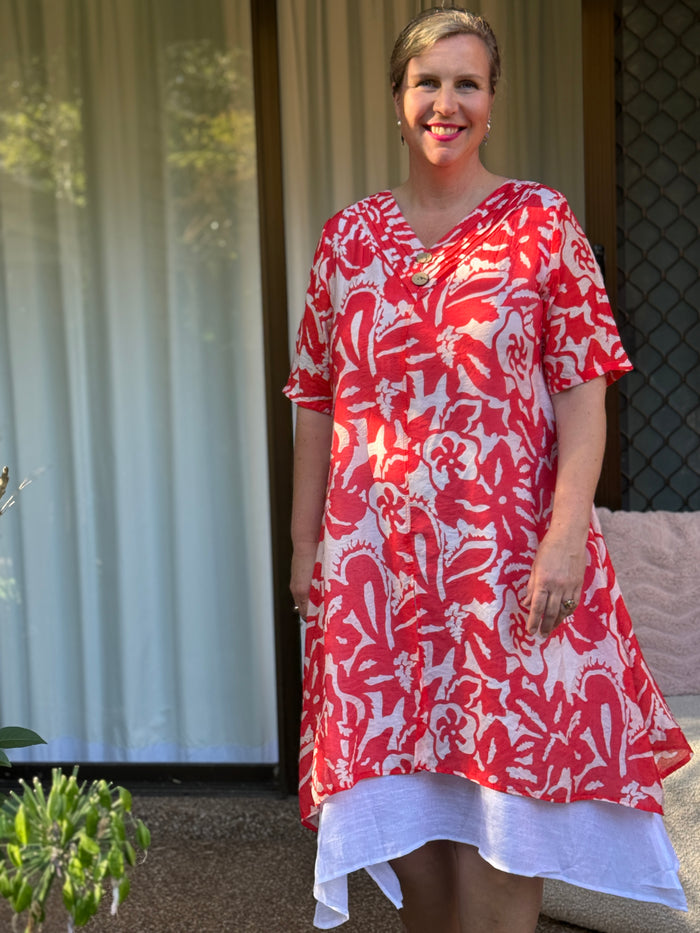 Verona Coral Layering Dress