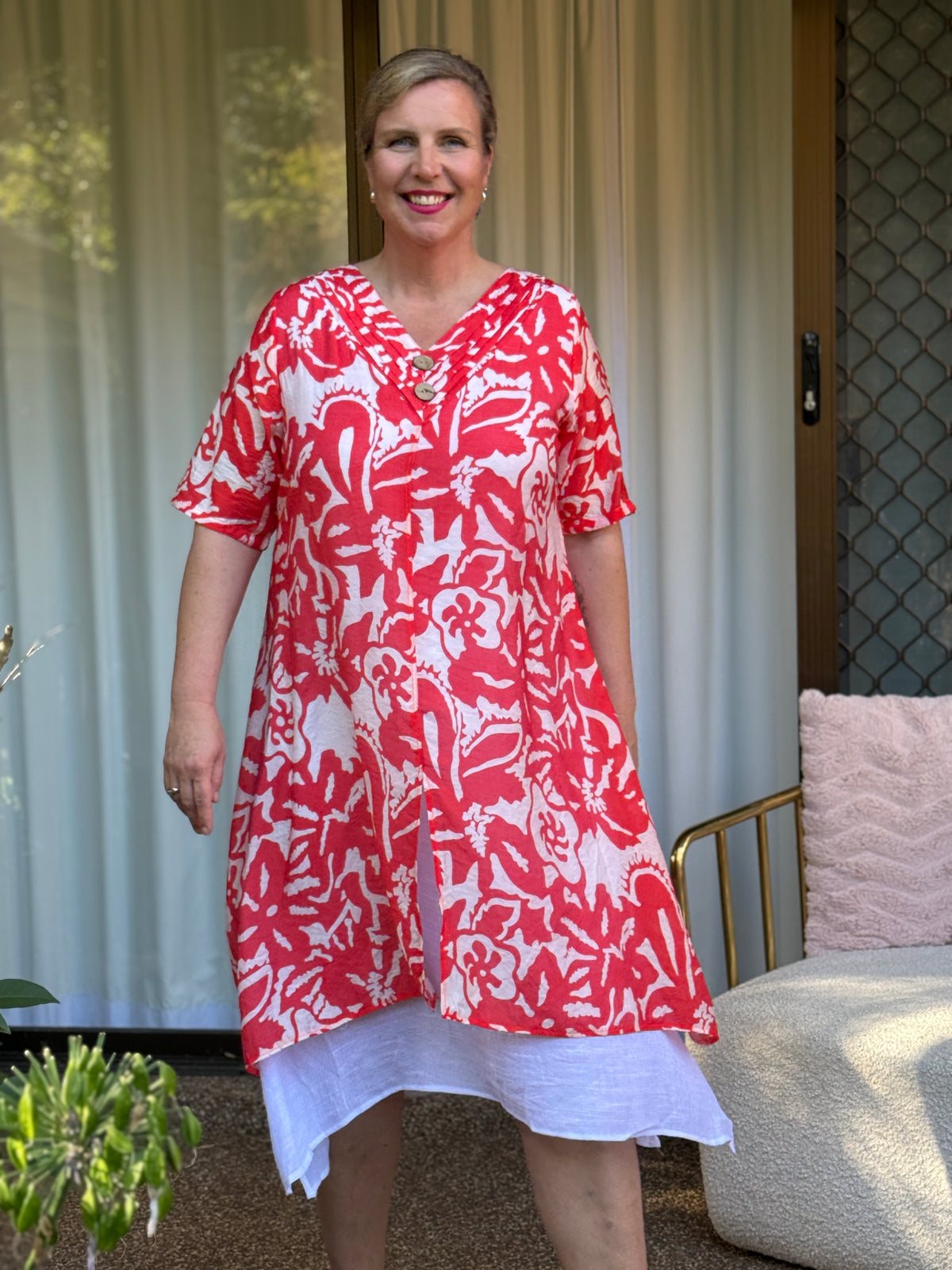 Verona Coral Layering Dress