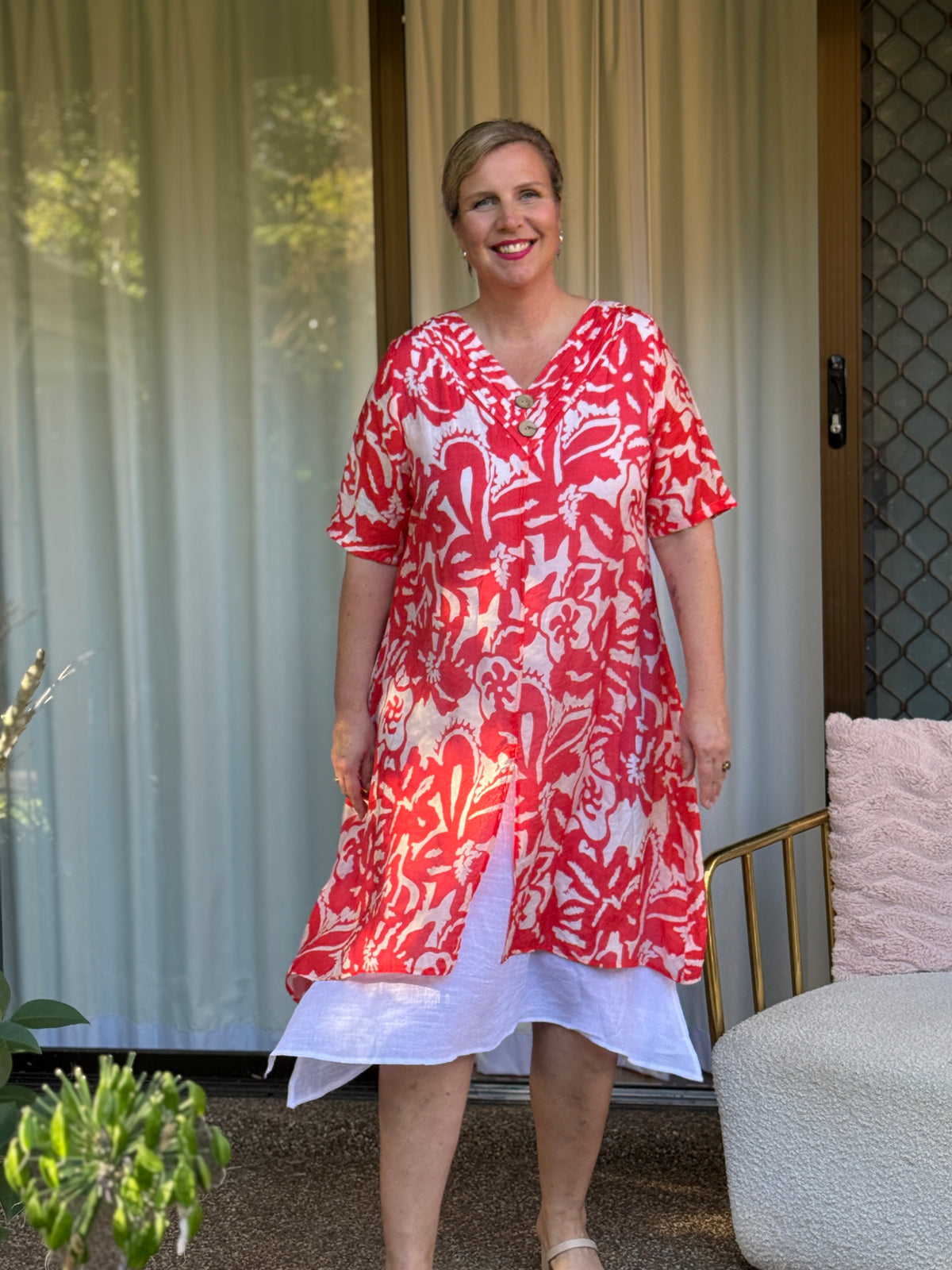 Verona Coral Layering Dress