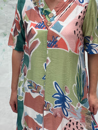 Verona Mint Abstract Layering Dress