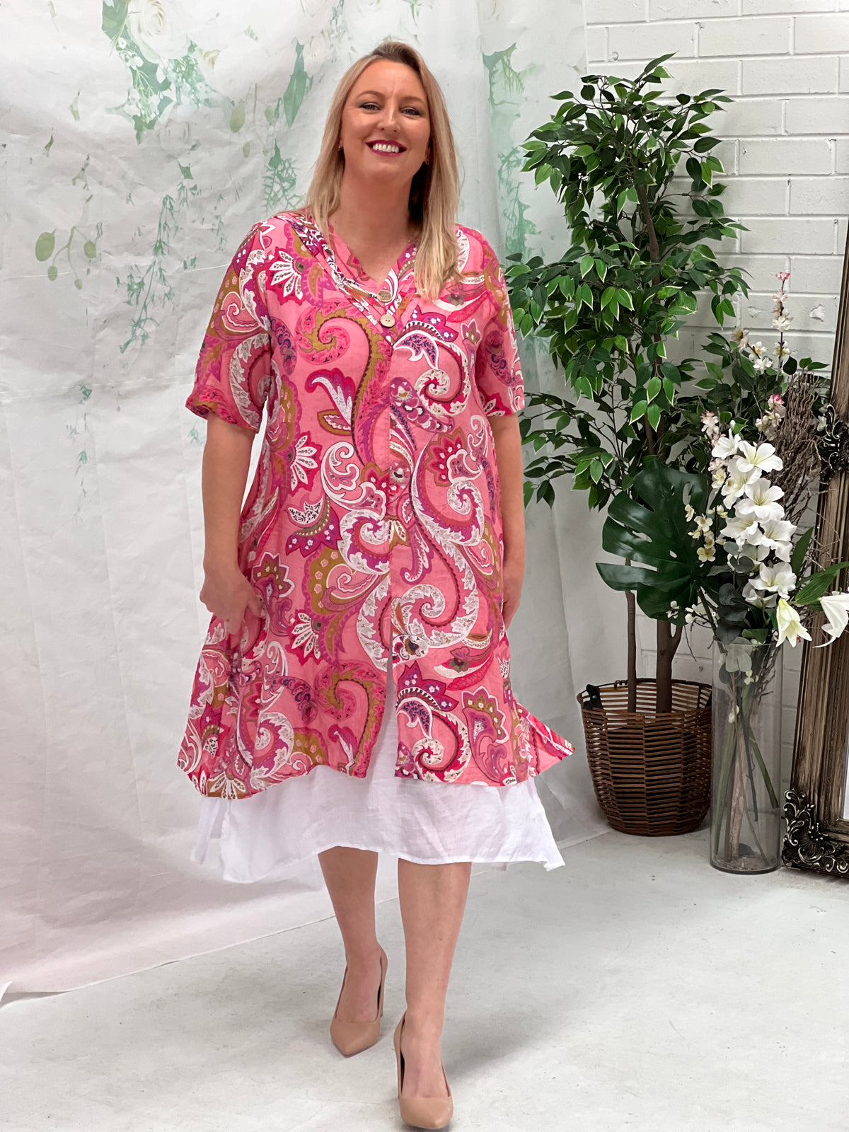 Verona Pink Paisley Layering Dress