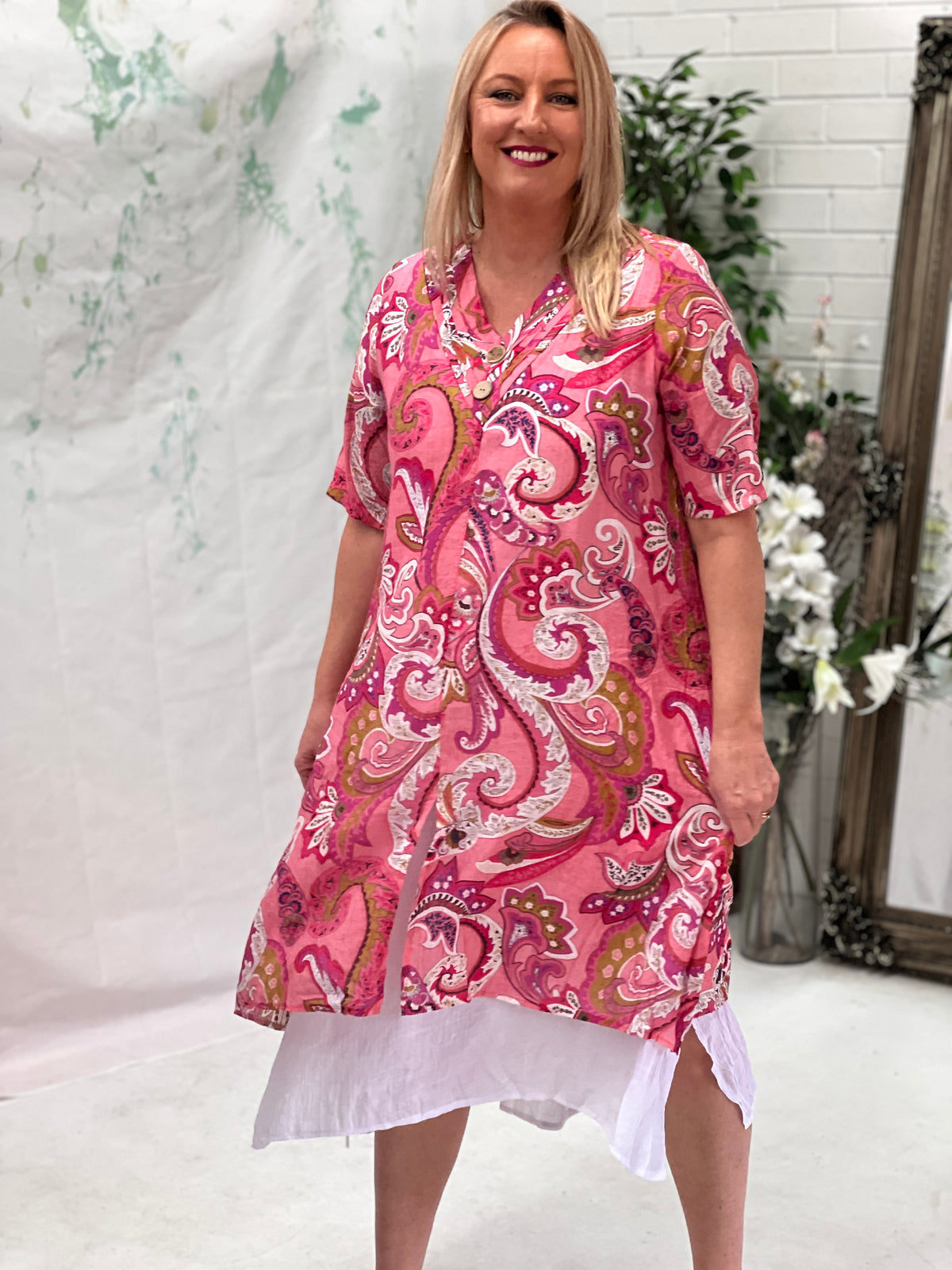 Verona Pink Paisley Layering Dress