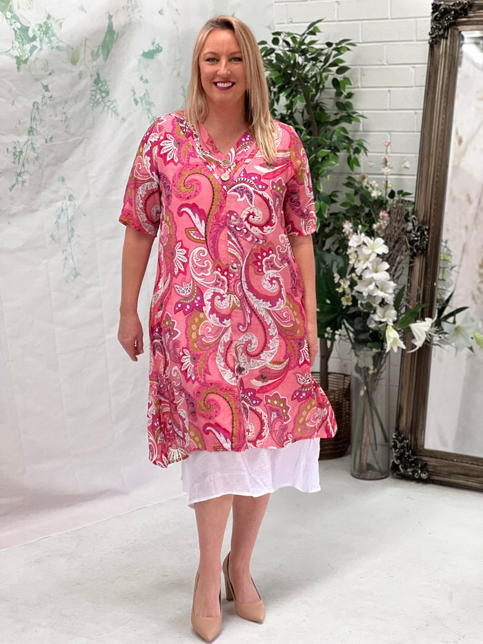 Verona Pink Paisley Layering Dress