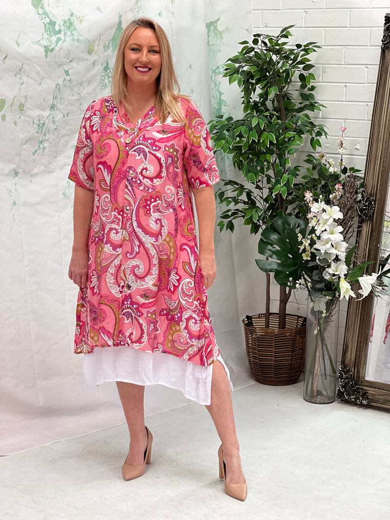 Verona Pink Paisley Layering Dress