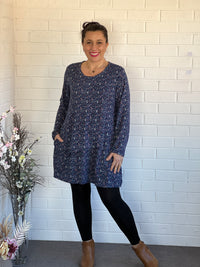 Vesper Blue Meadow Knit Tunic