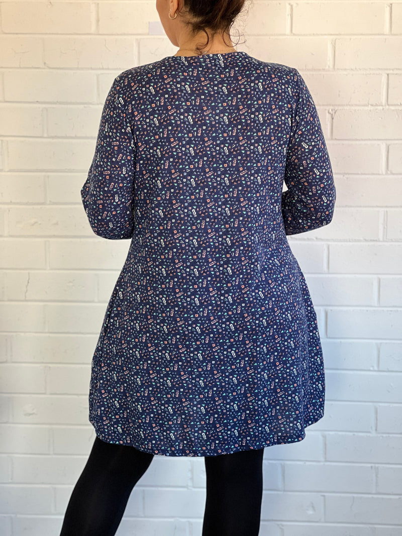 Vesper Blue Meadow Knit Tunic