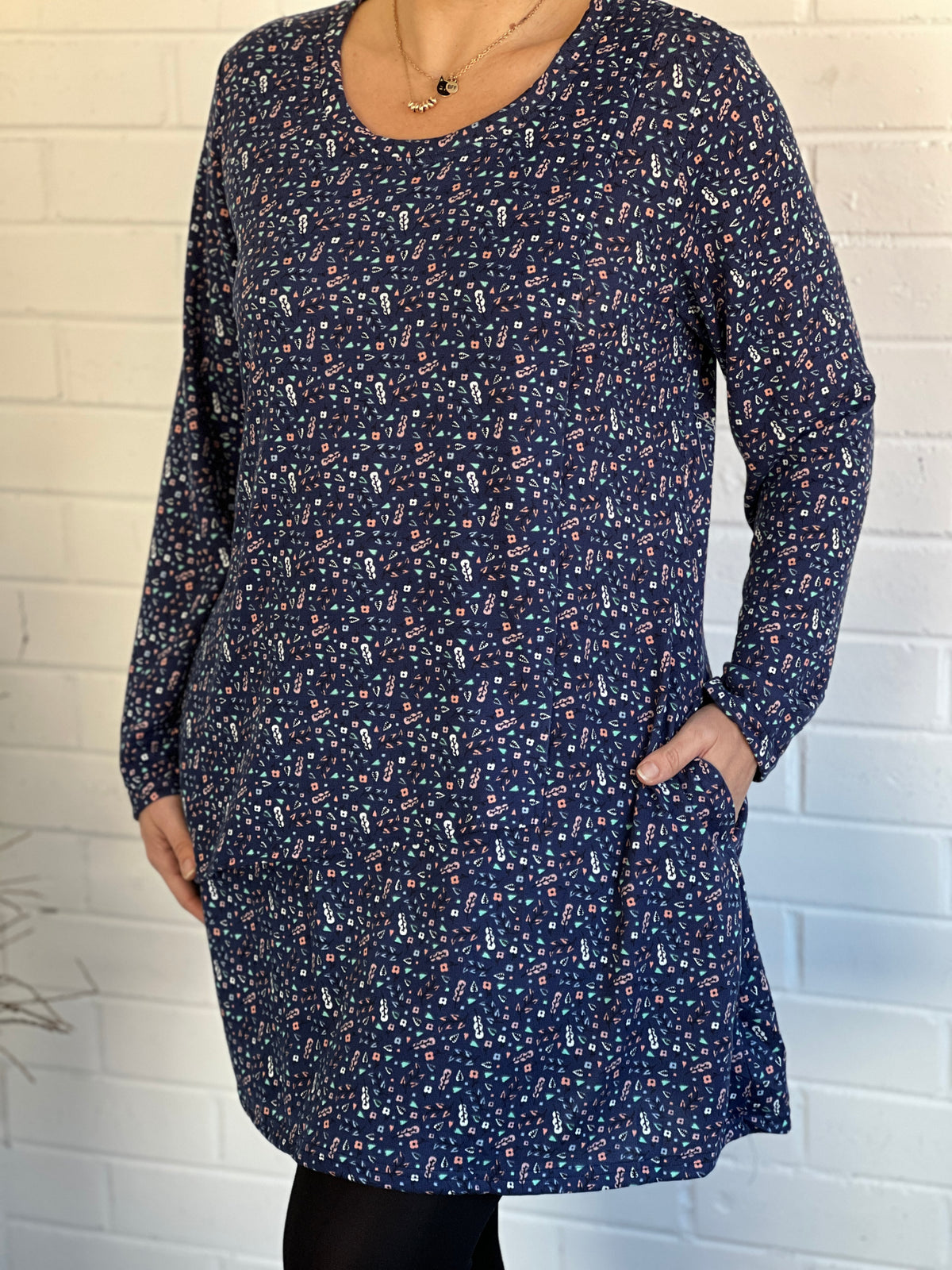 Vesper Blue Meadow Knit Tunic