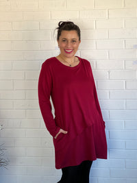 Vesper Burgundy Knit Tunic