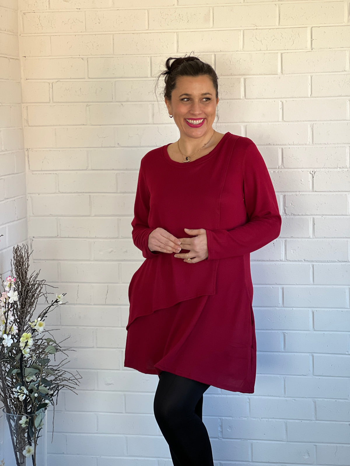 Vesper Burgundy Knit Tunic