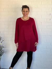 Vesper Burgundy Knit Tunic