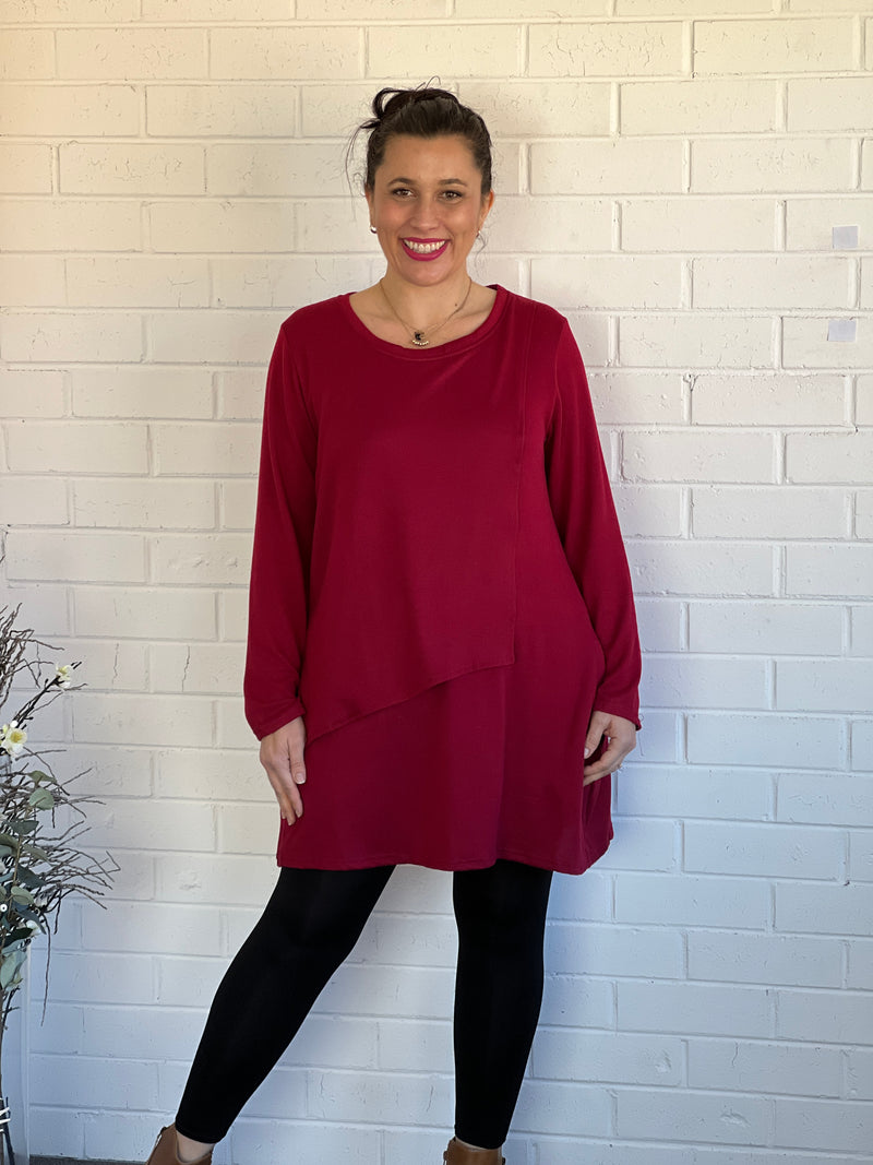 Vesper Burgundy Knit Tunic